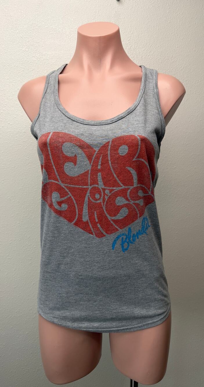 Blondie Womens Gray Heart Of Glass Racerback Tank S